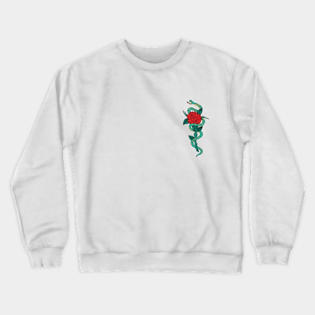 snake and rose tattoo Crewneck Sweatshirt by dayouths